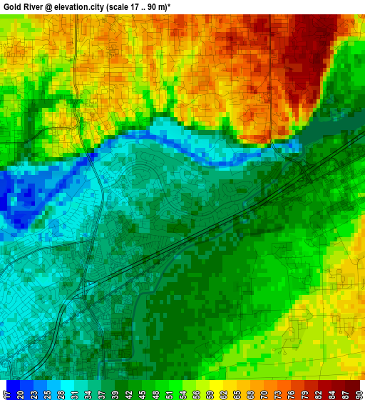 Gold River elevation map