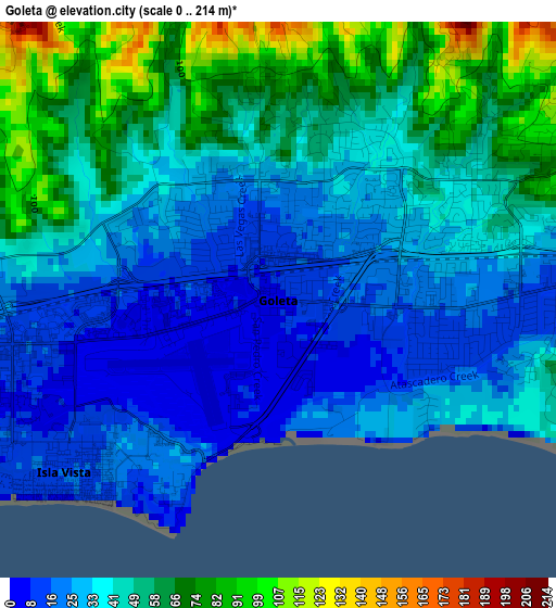 Goleta elevation map