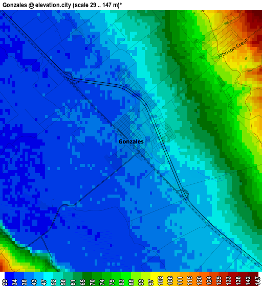 Gonzales elevation map