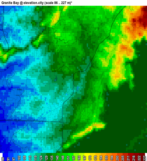 Granite Bay elevation map