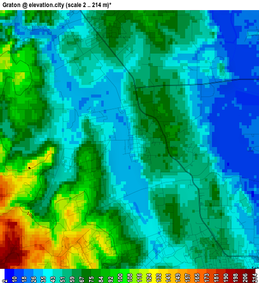 Graton elevation map