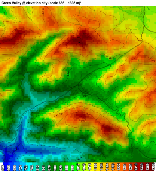 Green Valley elevation map