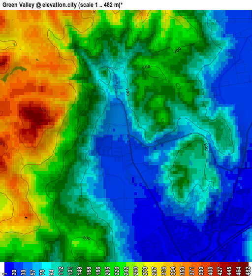 Green Valley elevation map