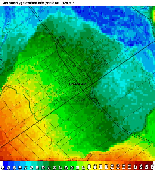 Greenfield elevation map