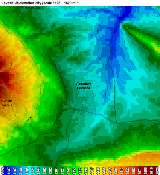 Levashi elevation map