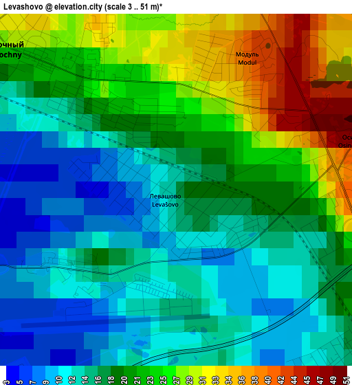 Levashovo elevation map