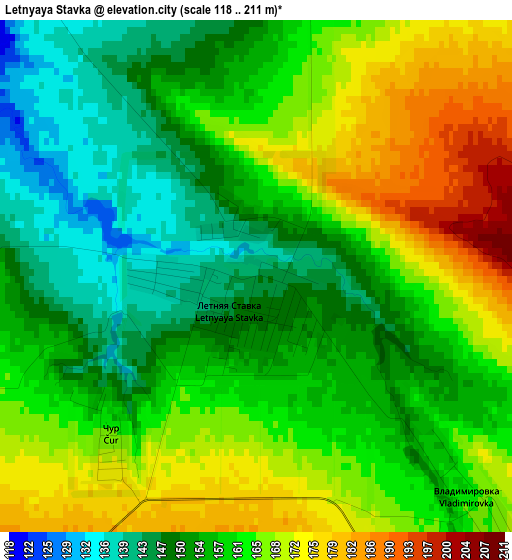 Letnyaya Stavka elevation map