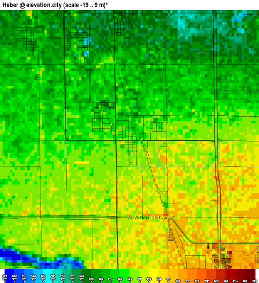 Heber elevation map