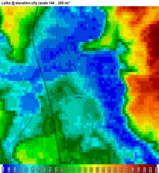 Letka elevation map