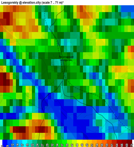 Lesogorskiy elevation map