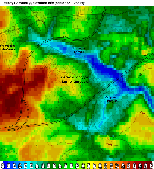 Lesnoy Gorodok elevation map