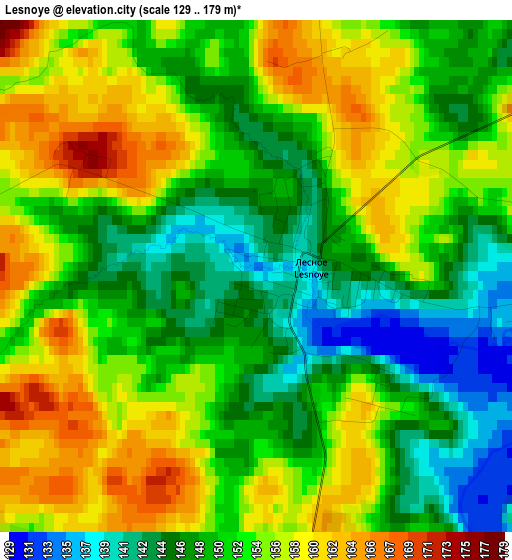 Lesnoye elevation map