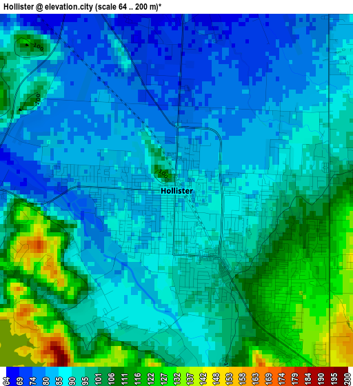 Hollister elevation map