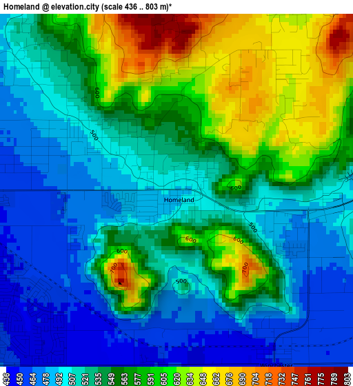 Homeland elevation map