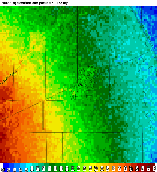 Huron elevation map