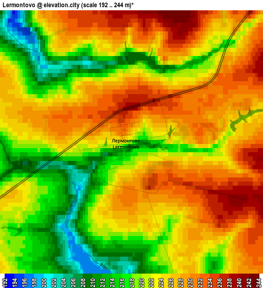 Lermontovo elevation map