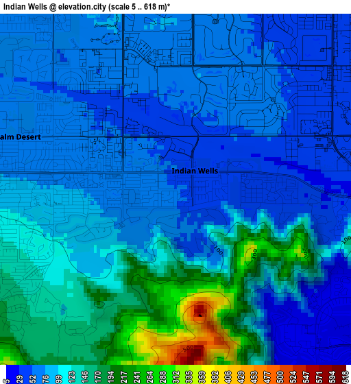 Indian Wells elevation map