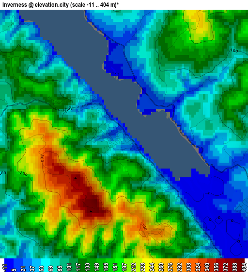 Inverness elevation map