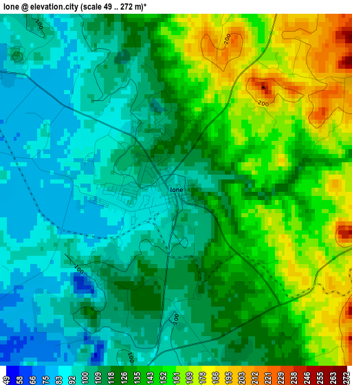 Ione elevation map