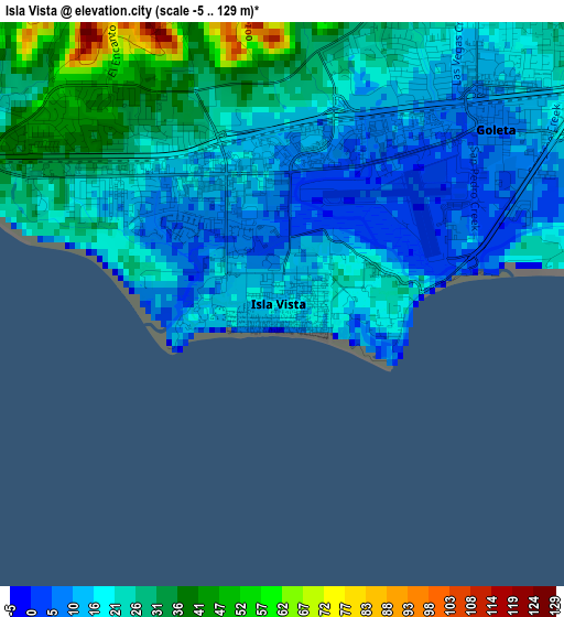 Isla Vista elevation map