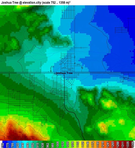 Joshua Tree elevation map