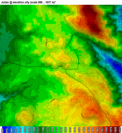 Julian elevation map