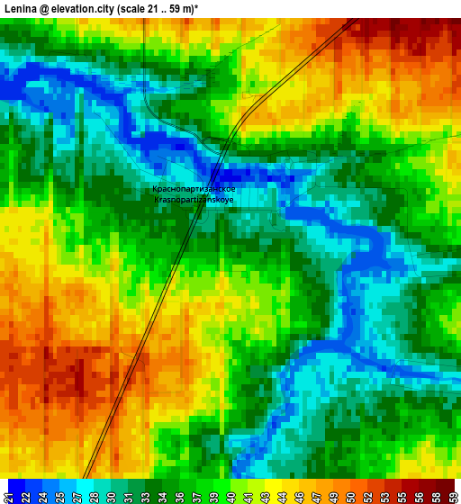 Lenina elevation map