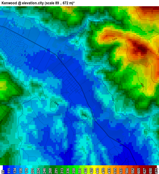 Kenwood elevation map