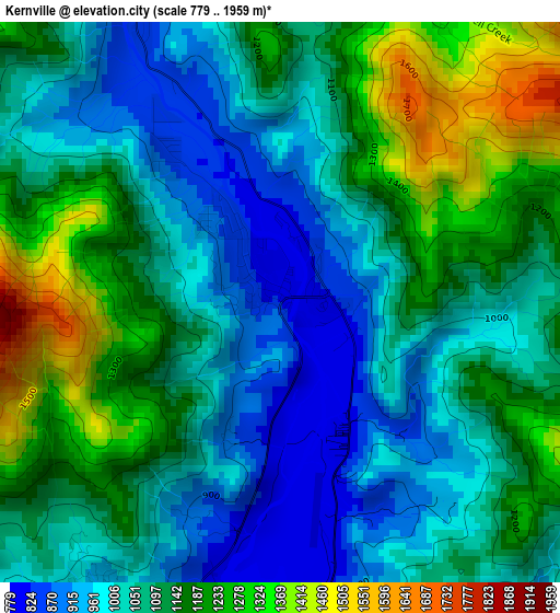 Kernville elevation map