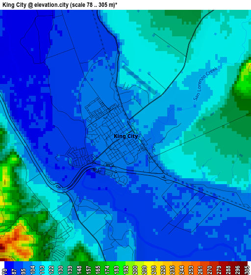 King City elevation map