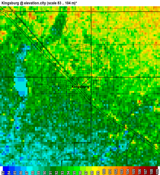 Kingsburg elevation map