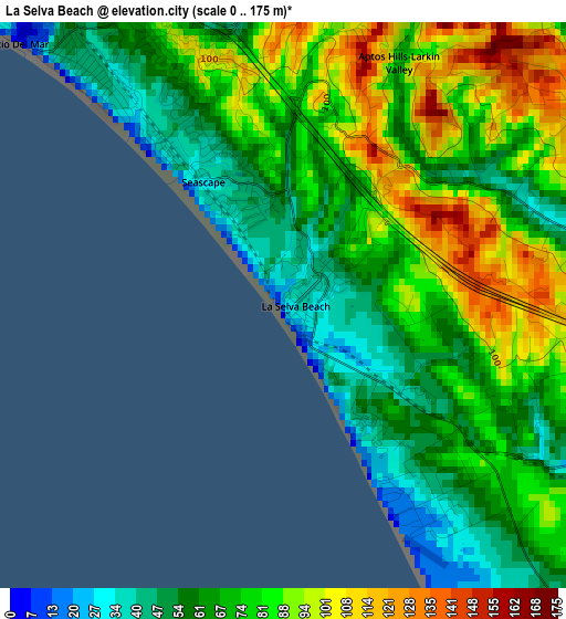 La Selva Beach elevation map