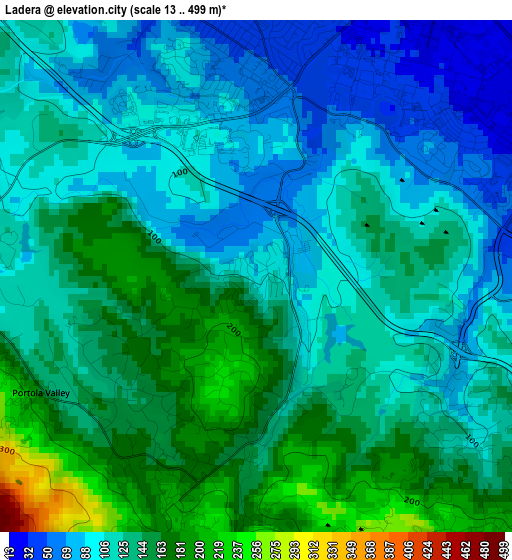 Ladera elevation map