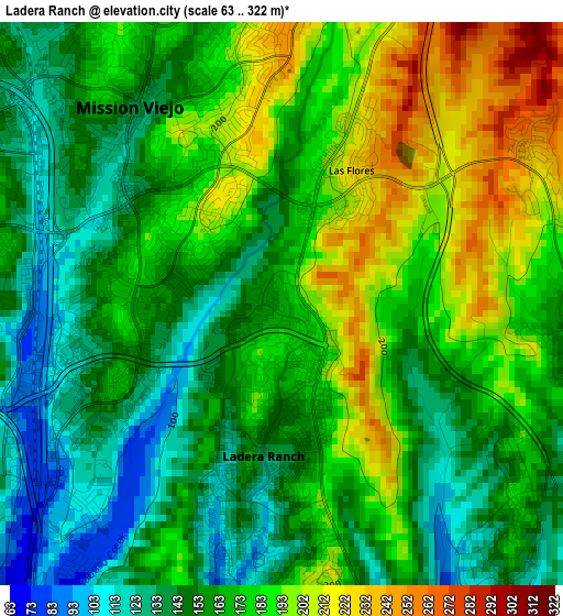 Ladera Ranch elevation map