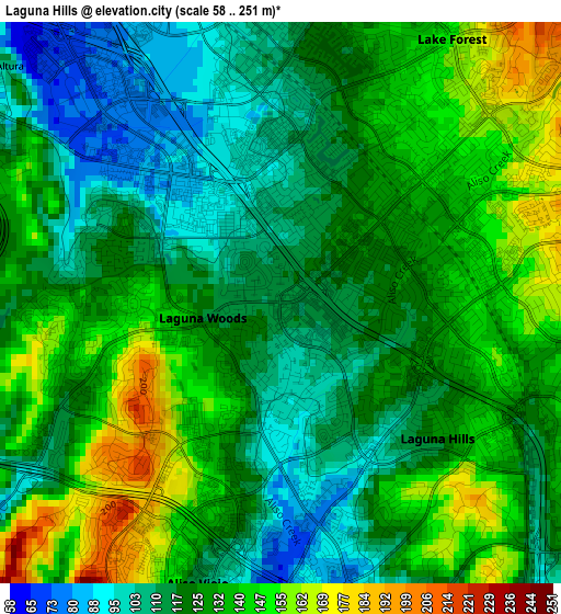 Laguna Hills elevation map