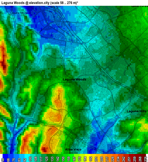 Laguna Woods elevation map