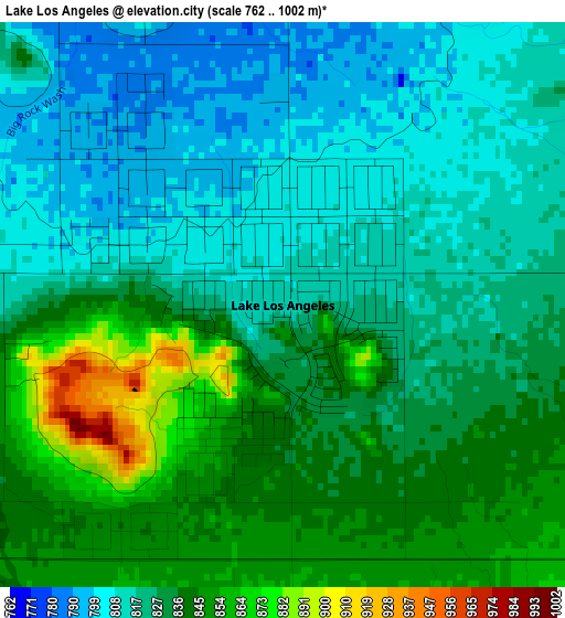 Lake Los Angeles elevation map