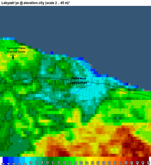 Lebyazh’ye elevation map