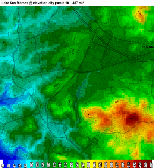 Lake San Marcos elevation map