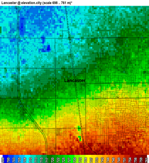 Lancaster elevation map