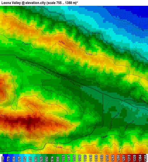 Leona Valley elevation map