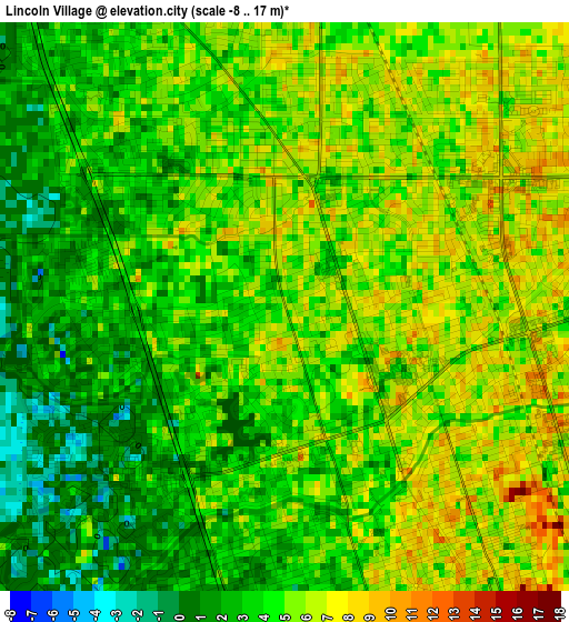 Lincoln Village elevation map