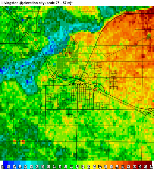 Livingston elevation map