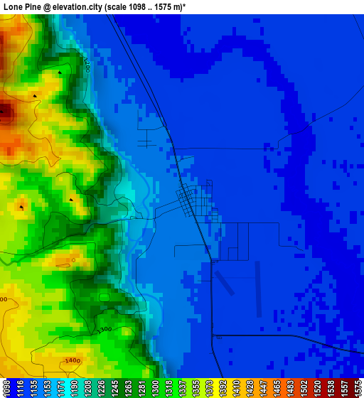 Lone Pine elevation map