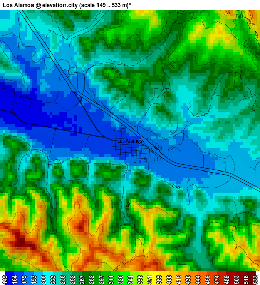 Los Alamos elevation map