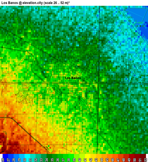 Los Banos elevation map