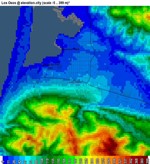 Los Osos elevation map