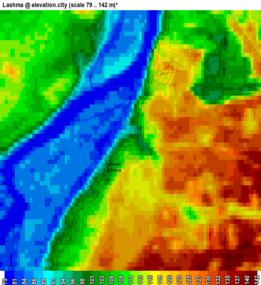 Lashma elevation map