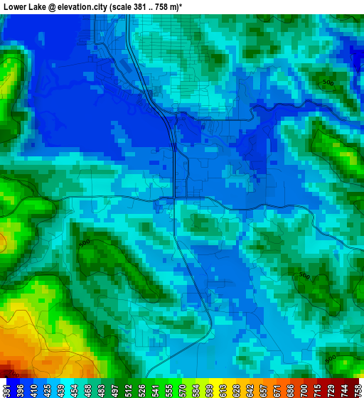 Lower Lake elevation map