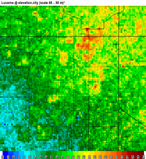 Lucerne elevation map